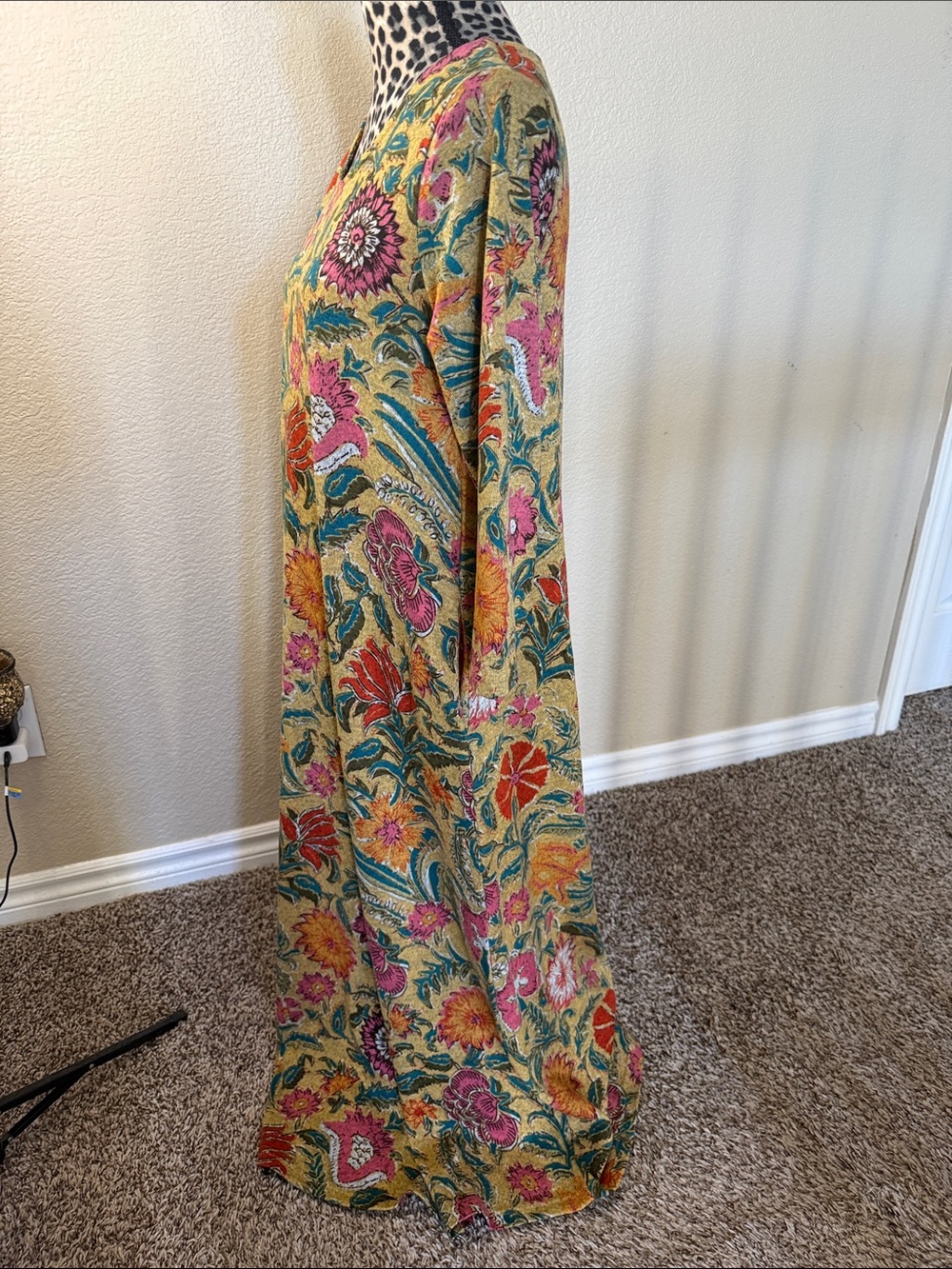 NATURAL LIFE Yellow Floral Maxi Dress with Pink & Green Accents - Picture 3 of 5